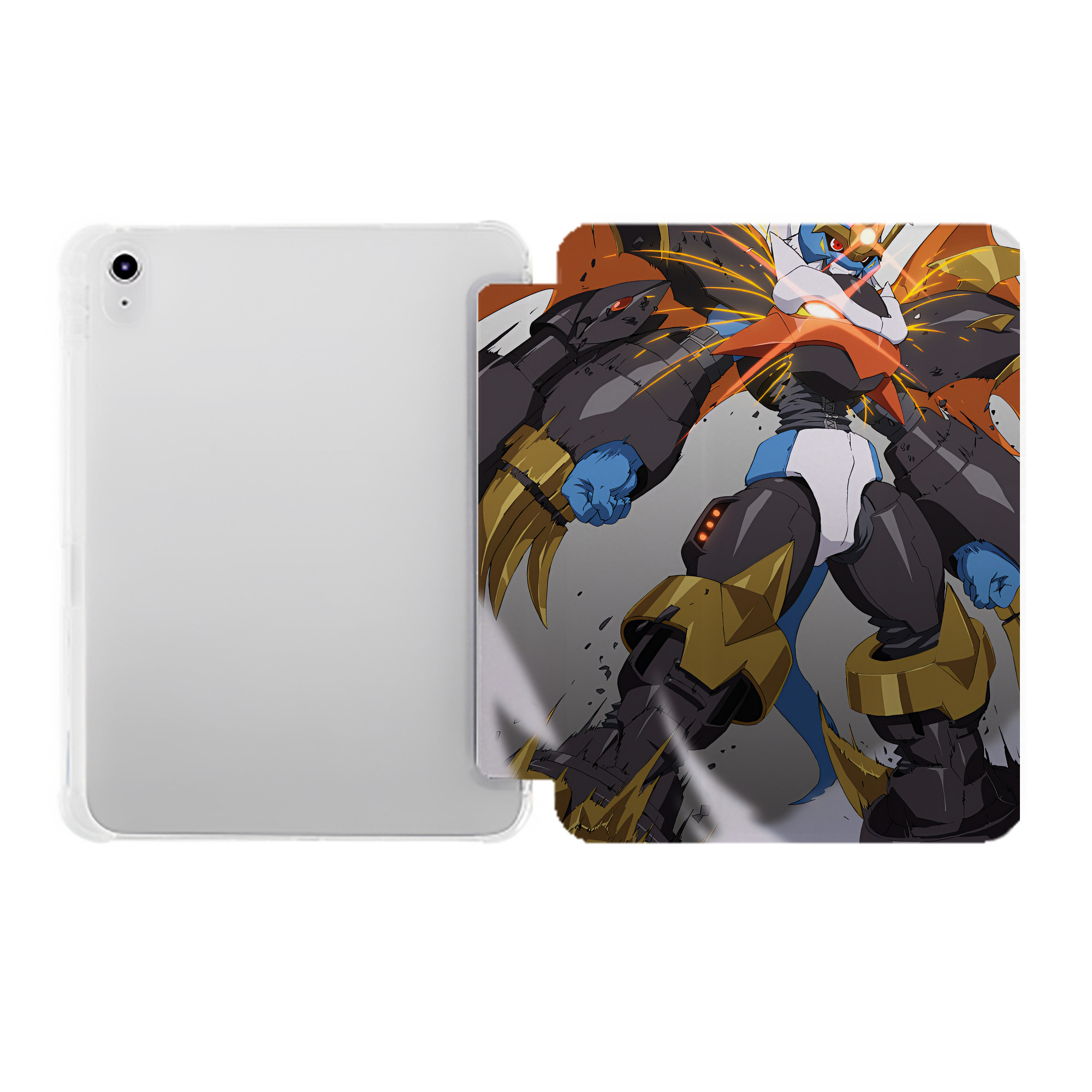 （画像用） Digimon デジタルモンスター/デジモン IPad ケース ペン収納付き 三つ折りスタンド PUレザー×シリコン 対応機種9.5/10.5/10.9インチ